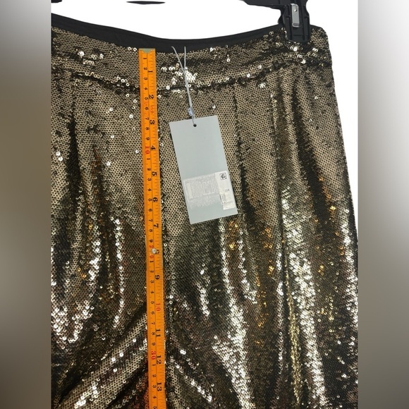 NWT *flawed Antonio Melani Geri Sequin Satin Flat Front Ankle Pant Size 6 - Picture 12 of 14